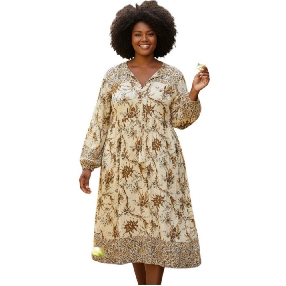 R. Vivimos Retro Bohemian‎ Midi Dress Size 2XL